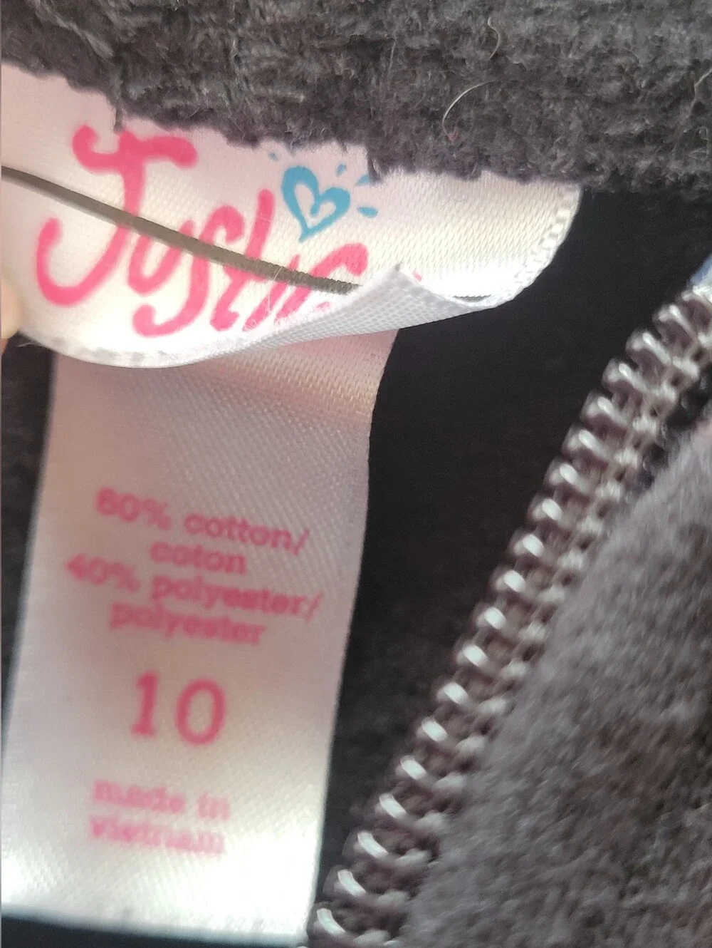 Justice Gymnasrics Hoodie Size 10 (Fits Like an)